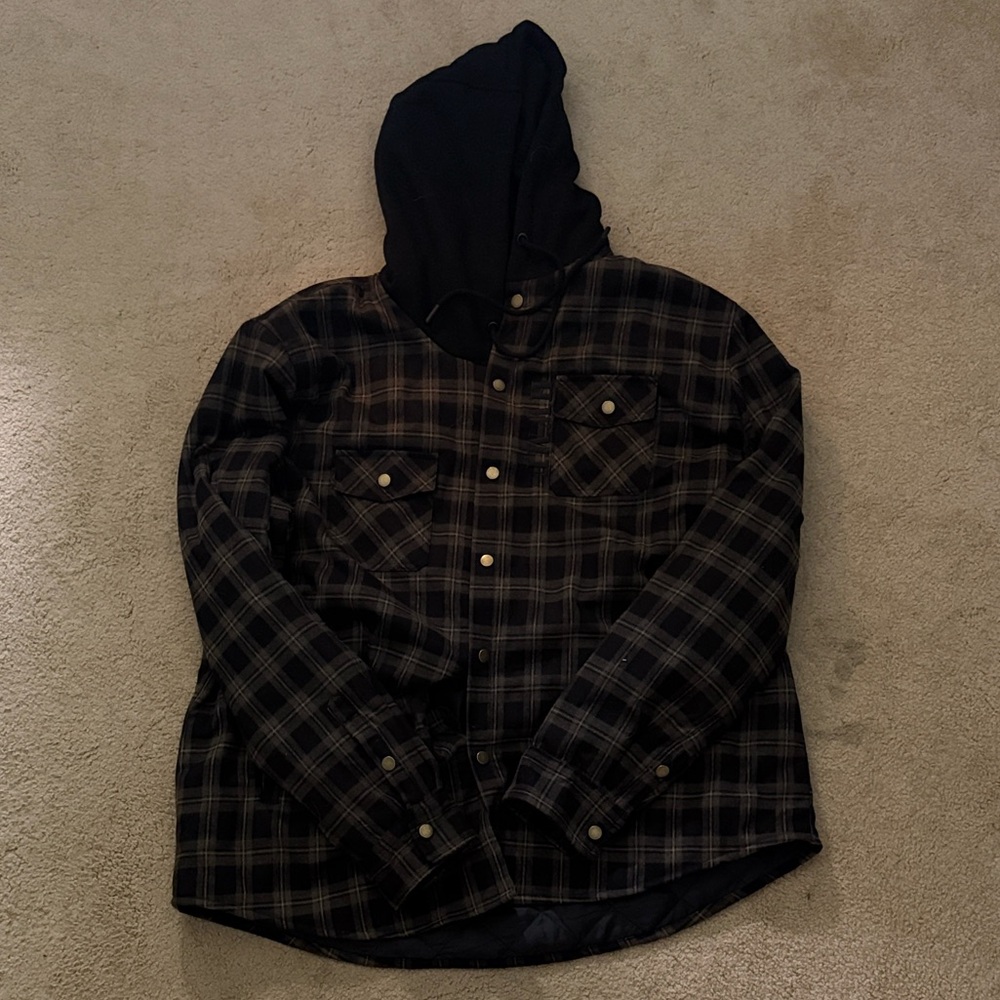 AAR Backwoods Flannel Hooded Insulated Jacket - Oakmoss